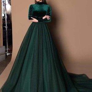 LightInTheBox A-Line Evening Wedding Holiday Prom Gown in Dark Green